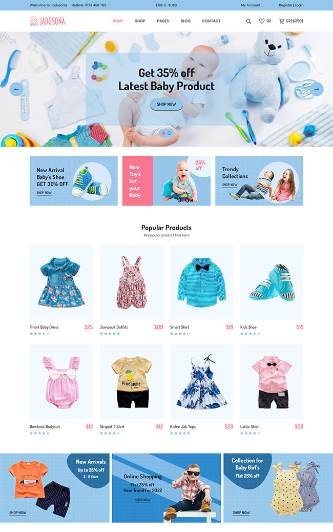 婴儿用品服装网站模板母婴用品网站模板插图